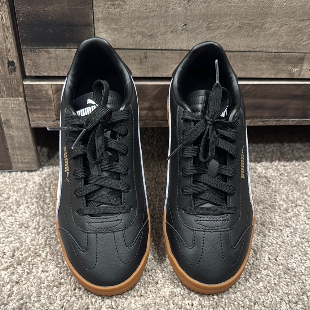 Puma Black and Brown Classic Sneakers with Gum Sole
